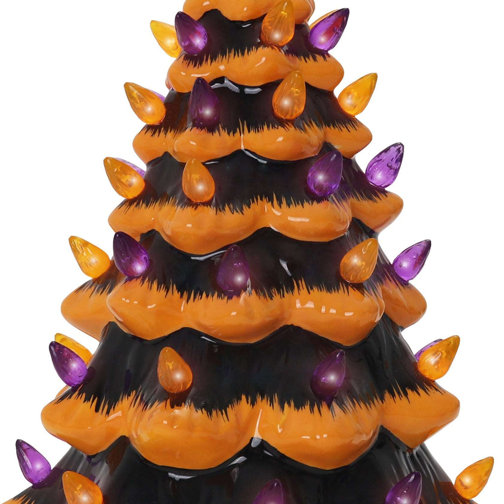 Orange Halloween Ceramic Christmas Tree
