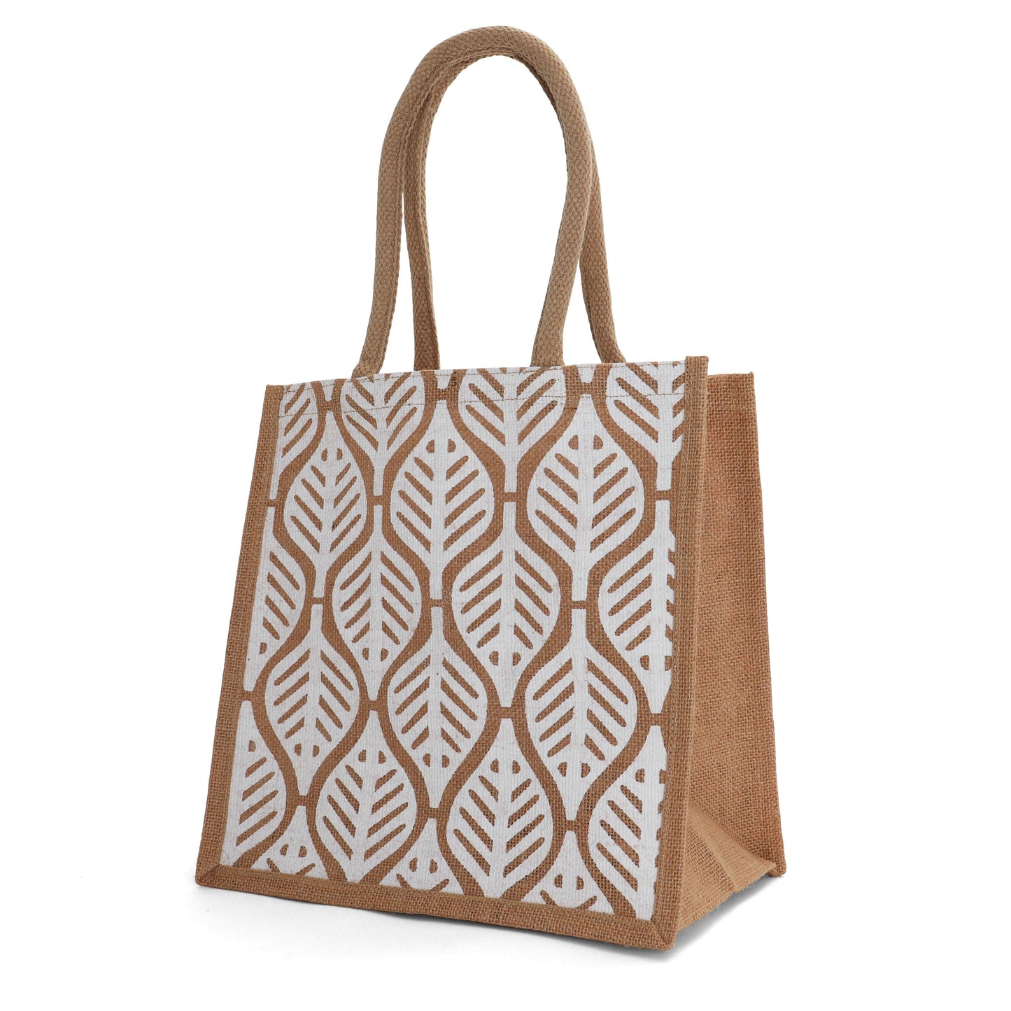 Medium Leaf Burlap Tote Bag