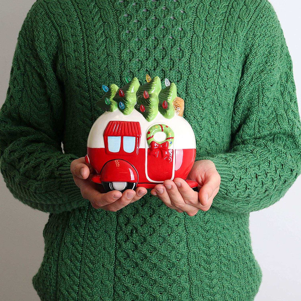 Ceramic Christmas Camper with Christmas Tree Lights