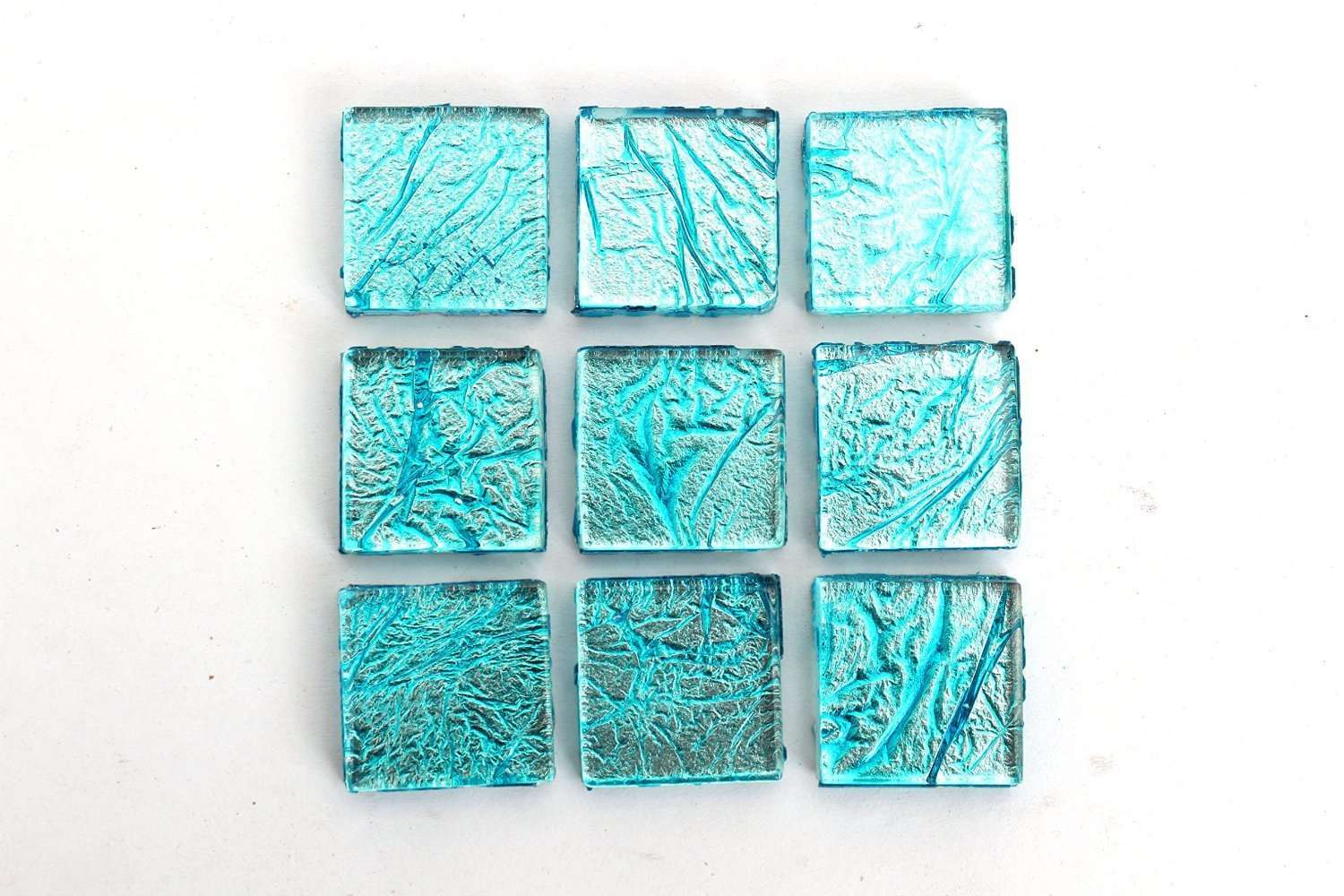 Light Blue 3/4 Inch Foil Mosaic Tile