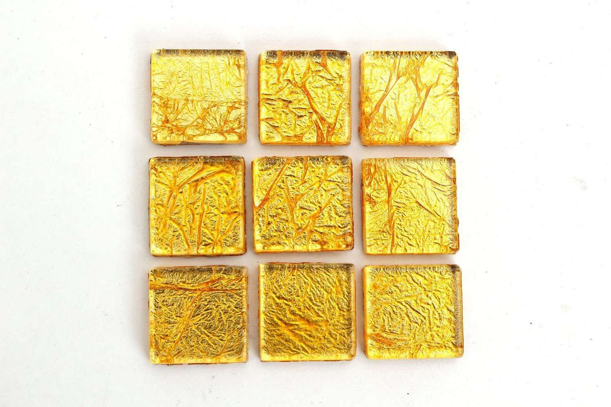 Yellow 3/4 Inch Foil Mosaic Tile