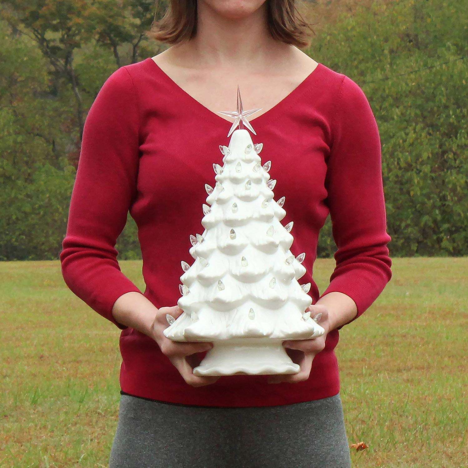 White Ceramic Christmas Tree - Large
