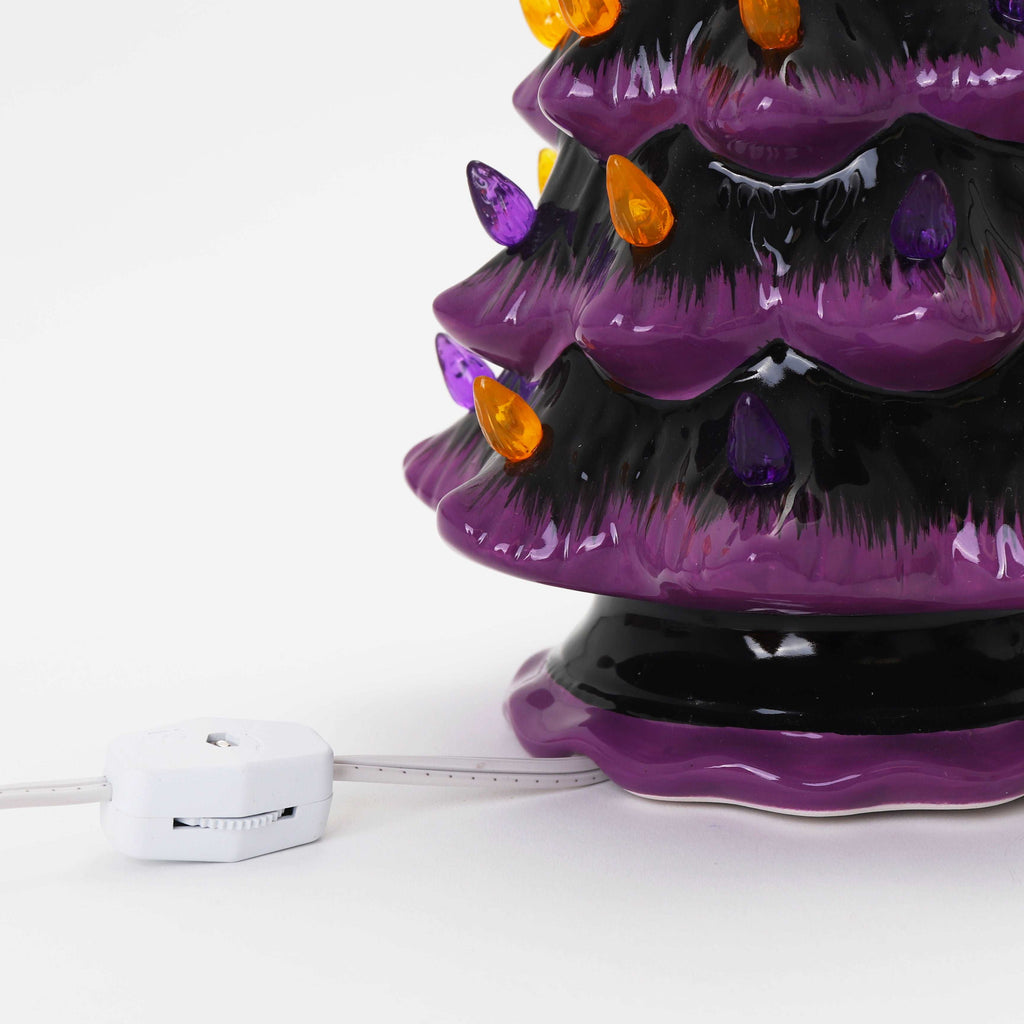 Purple Halloween Ceramic Christmas Tree