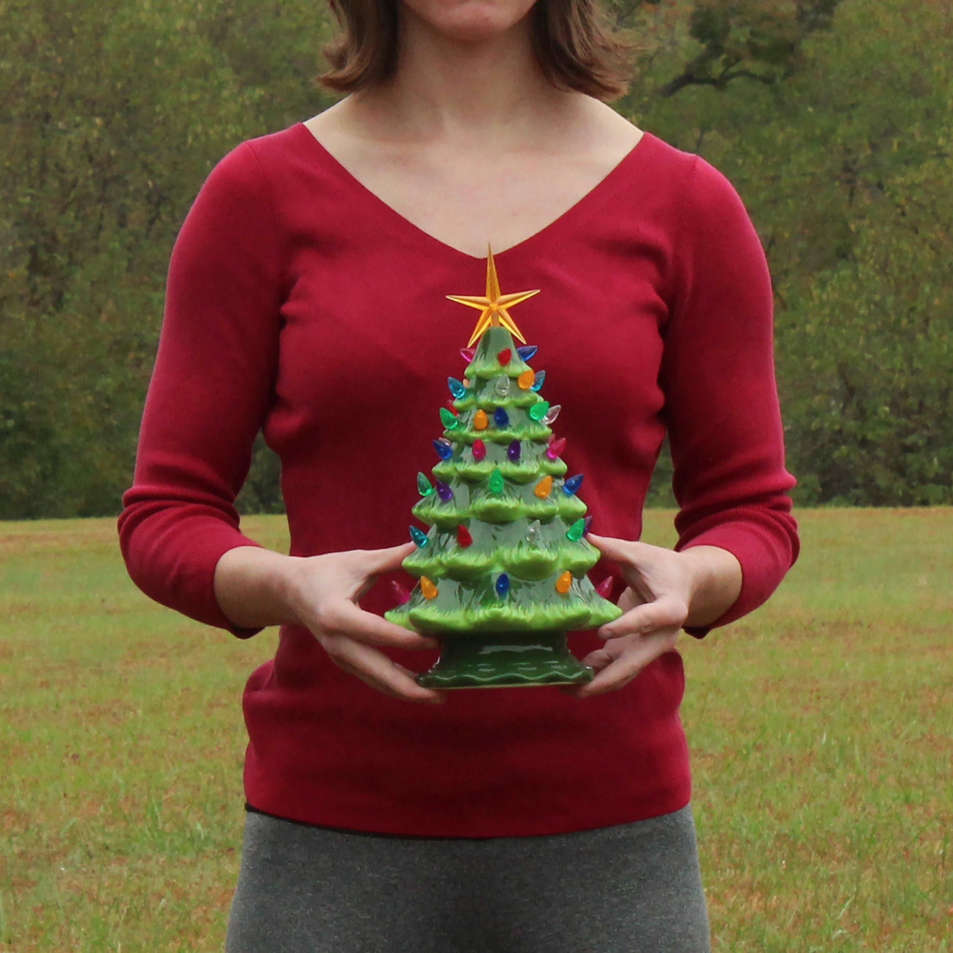 Green Ceramic Christmas Tree - Medium
