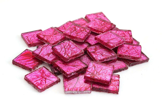 Pink 3/4 Inch Foil Mosaic Tile