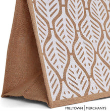 Load image into Gallery viewer, Medium Leaf Burlap Tote Bag
