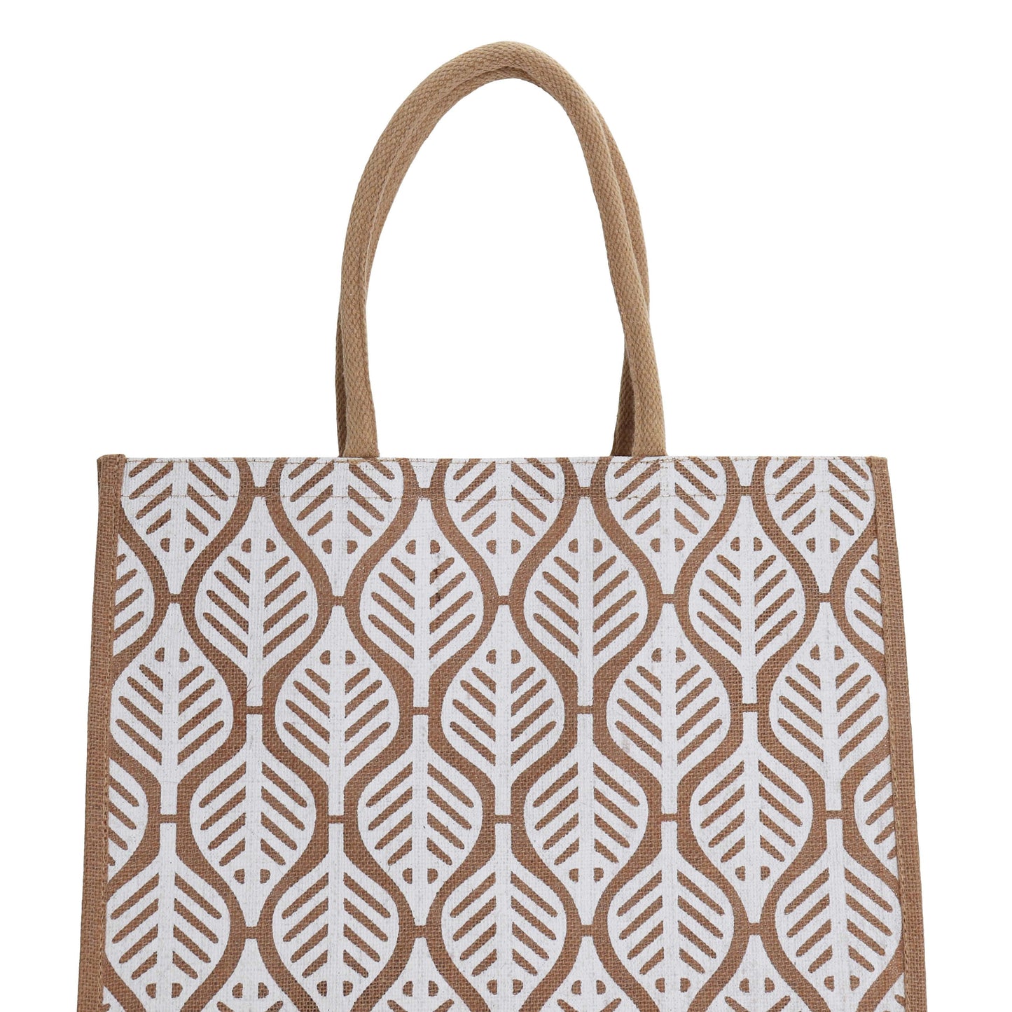 X - Large Leaf Burlap Tote Bag