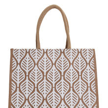 Load image into Gallery viewer, X - Large Leaf Burlap Tote Bag
