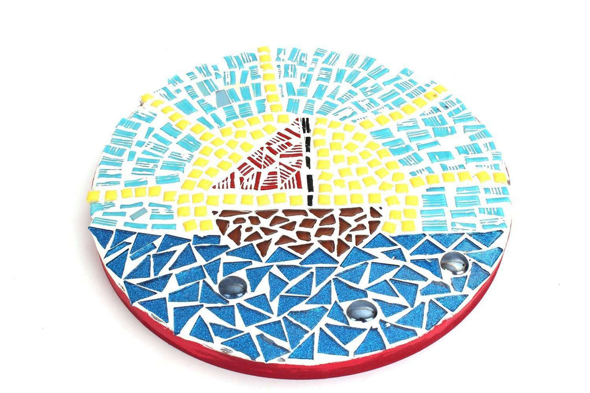 Blue Glitter Mosaic Tile - 3/4 Inch
