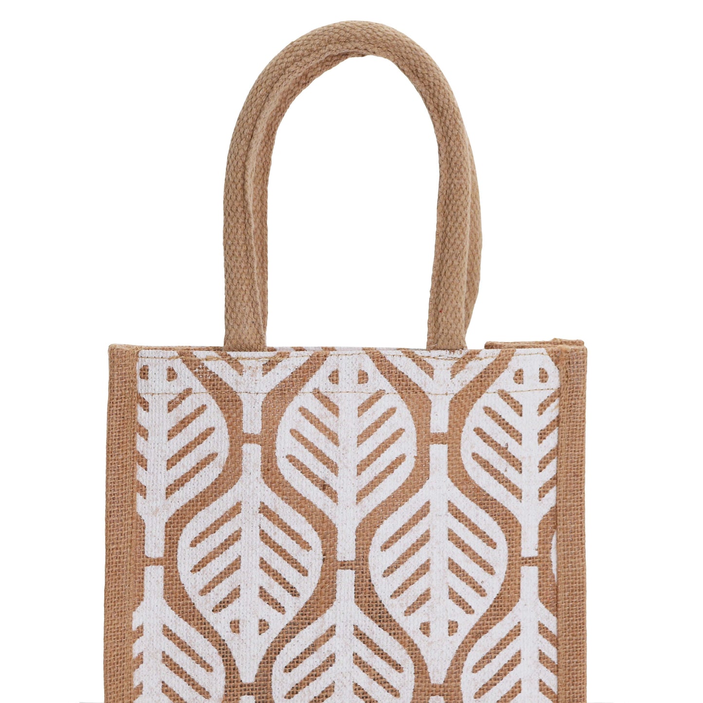 Small Leaf Burlap Tote Bag