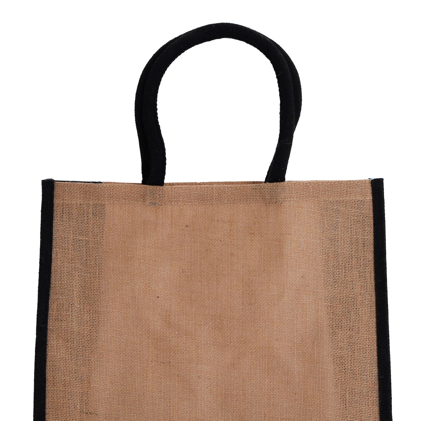 Large Black Burlap Tote Bag