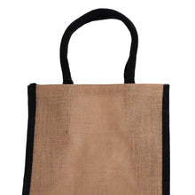 Load image into Gallery viewer, Medium Black Burlap Tote Bag
