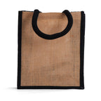 Small Black Burlap Tote Bag
