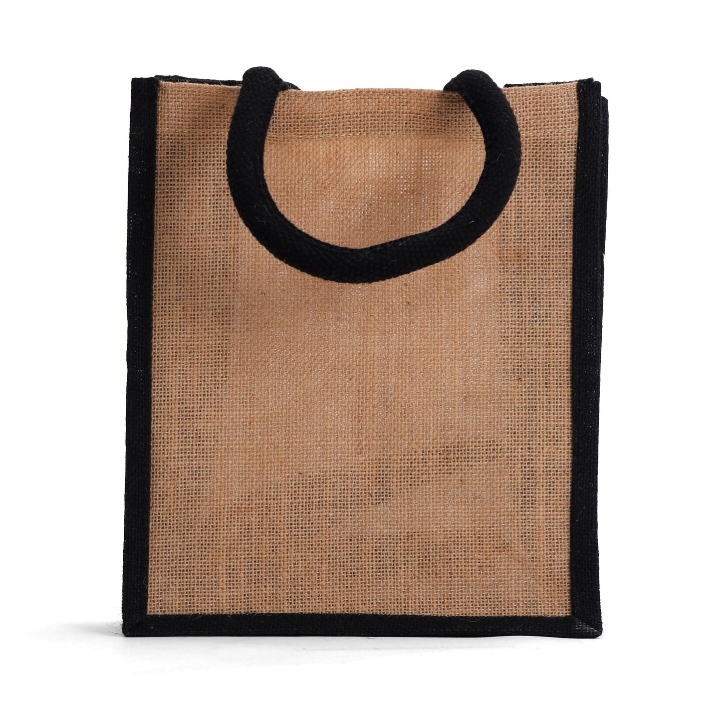 Small Black Burlap Tote Bag