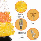 Lighted Ceramic Christmas Tree - Candy Corn - Medium