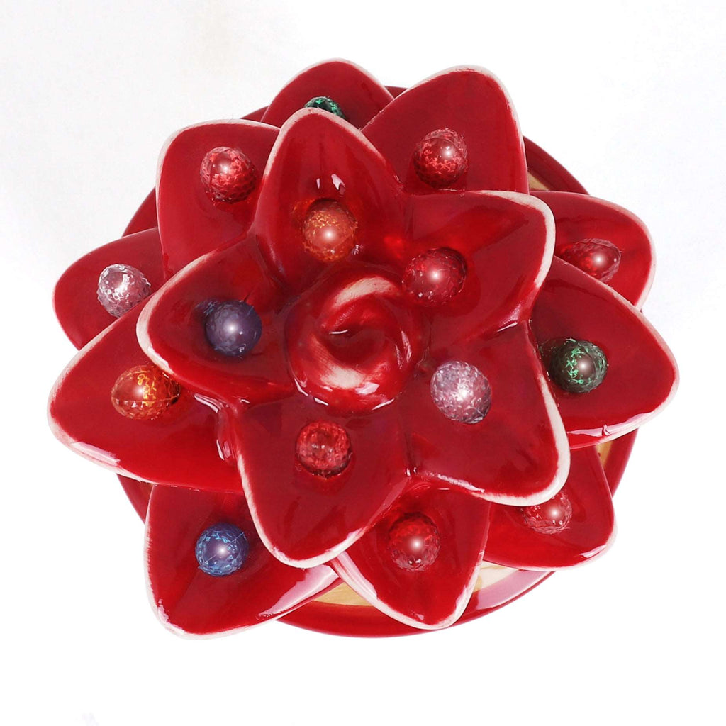 Ceramic Christmas Agave Succulent with Lights