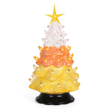 Load image into Gallery viewer, Lighted Ceramic Christmas Tree - Candy Corn - Medium
