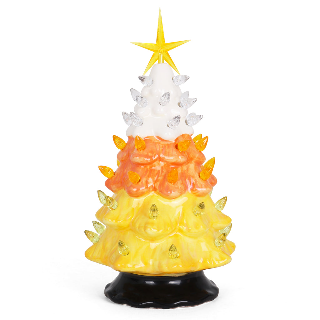 11.5" Candy Corn Halloween Ceramic Tree
