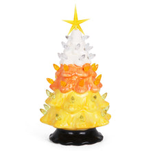 Load image into Gallery viewer, Lighted Ceramic Christmas Tree - Candy Corn - Medium

