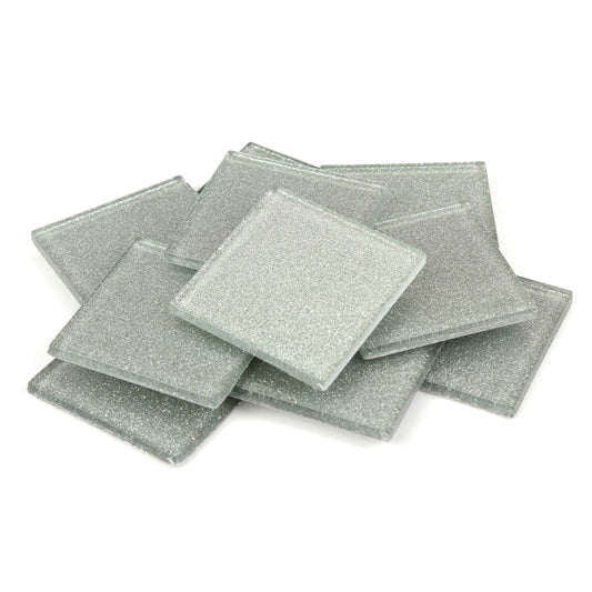 Sliver Glitter Tile 48mm