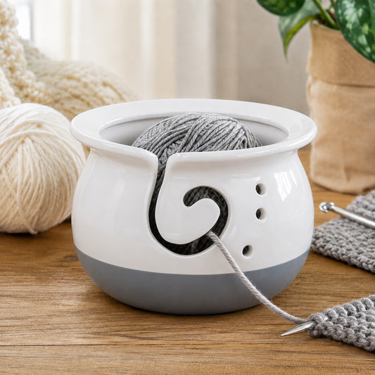 Artisan Yarn Bowl - White