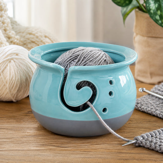 Artisan Yarn Bowl - Aqua