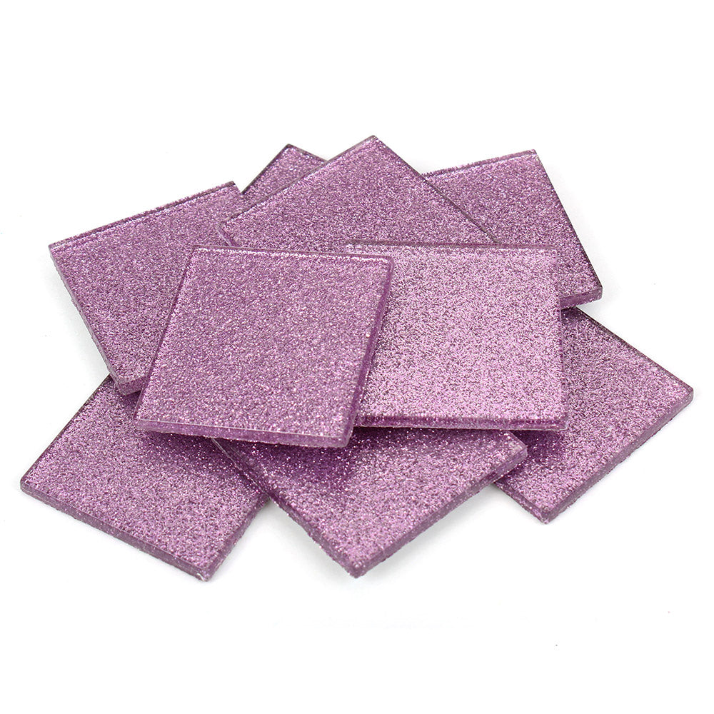 Light Purple Glitter Mosaic Tile 48 mm