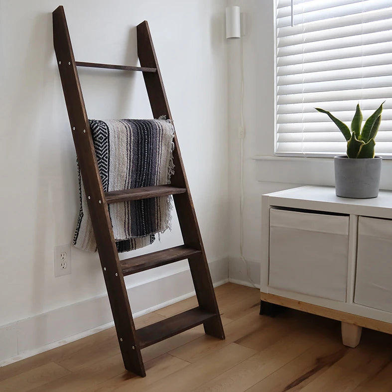 Brown Wooden Blanket Ladder