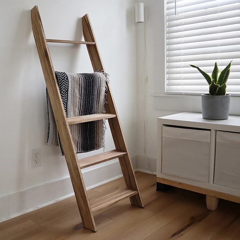 Driftwood Wooden Blanket Ladder