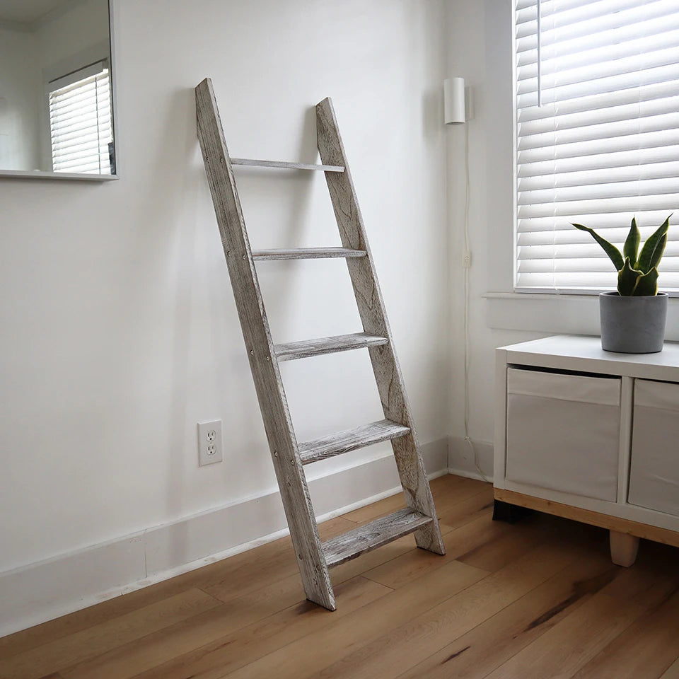 Milltown Merchants Blanket Ladder - Distressed White