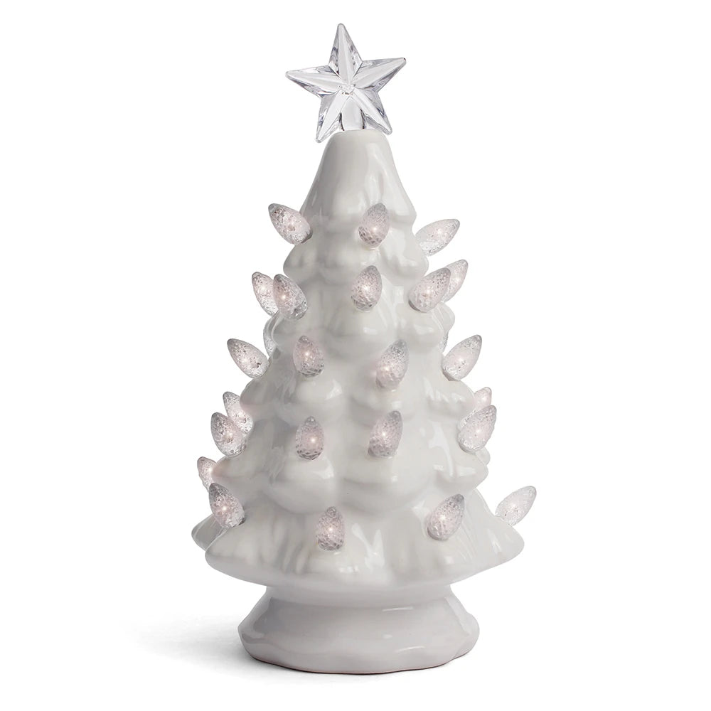 6.75" White Ceramic Christmas Tree