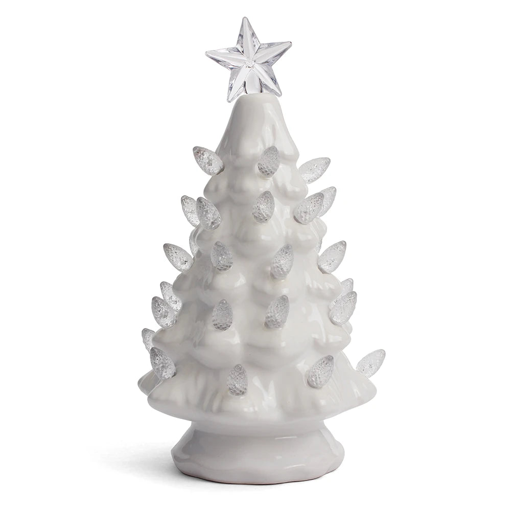 6.75" White Ceramic Christmas Tree