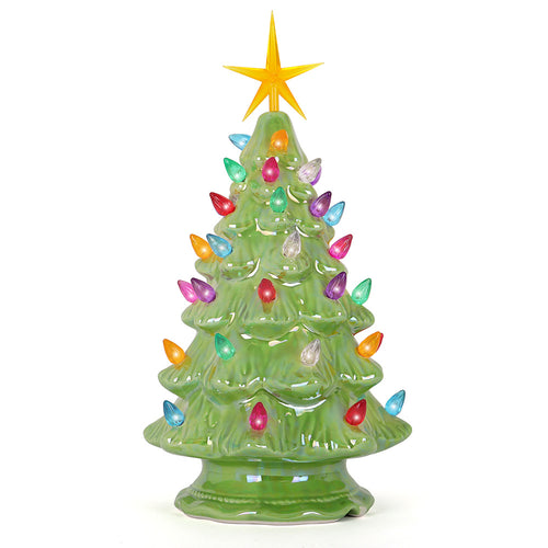11.5" Pearl Green Ceramic Christmas Tree