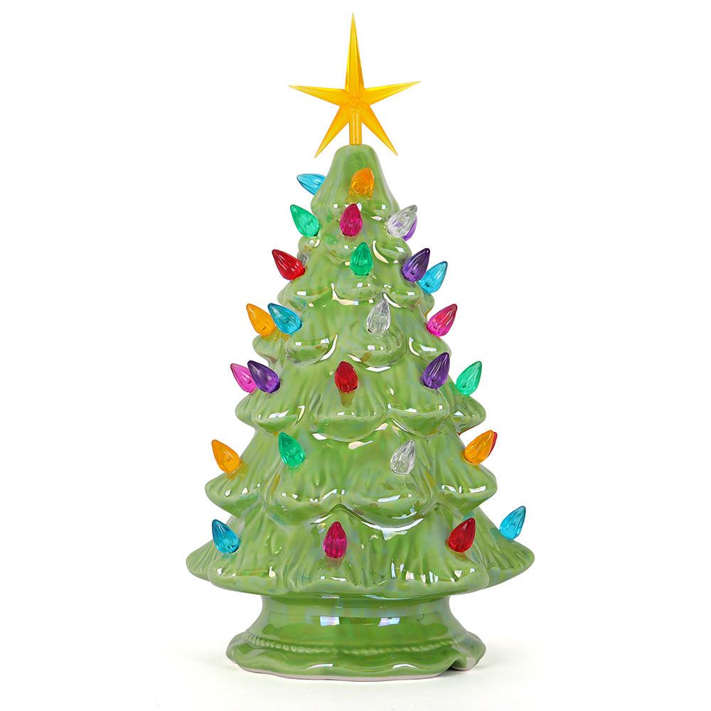 11.5" Pearl Green Ceramic Christmas Tree