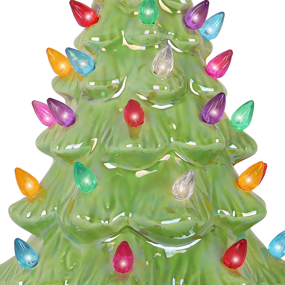 11.5" Pearl Green Ceramic Christmas Tree