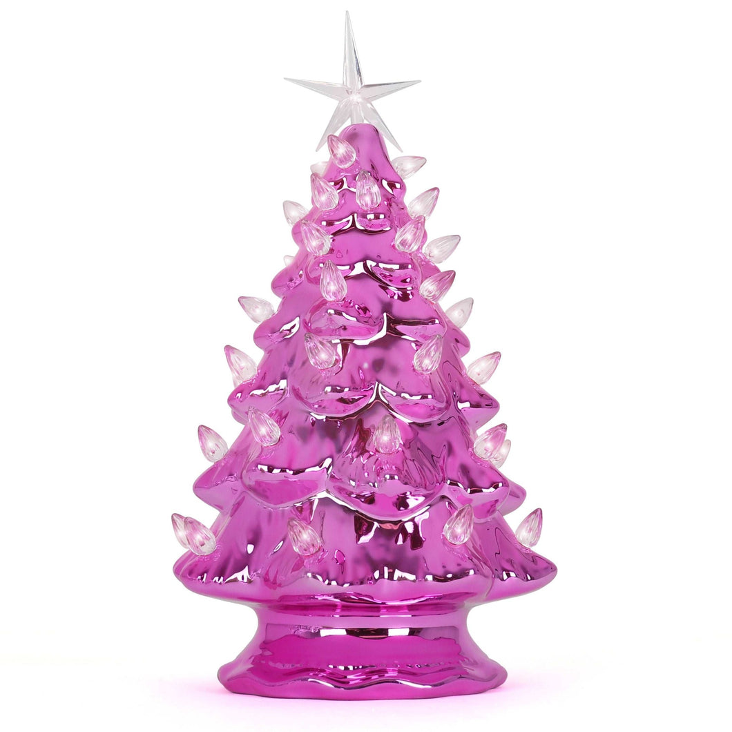 Pink Pearl Ceramic Christmas Tree - Medium