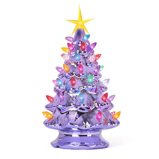 Pearl Violet Ceramic Christmas Tree - Medium