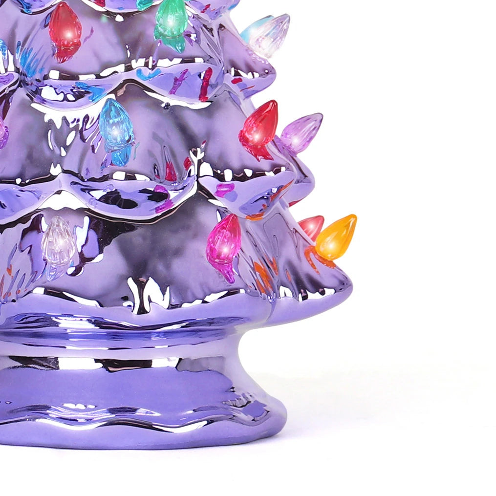11.5" Pearl Violet Ceramic Christmas Tree