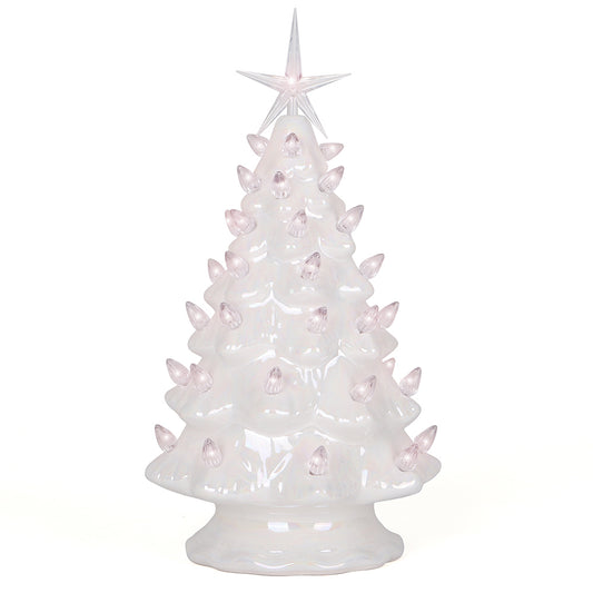 Pearl White Ceramic Christmas Tree - Medium