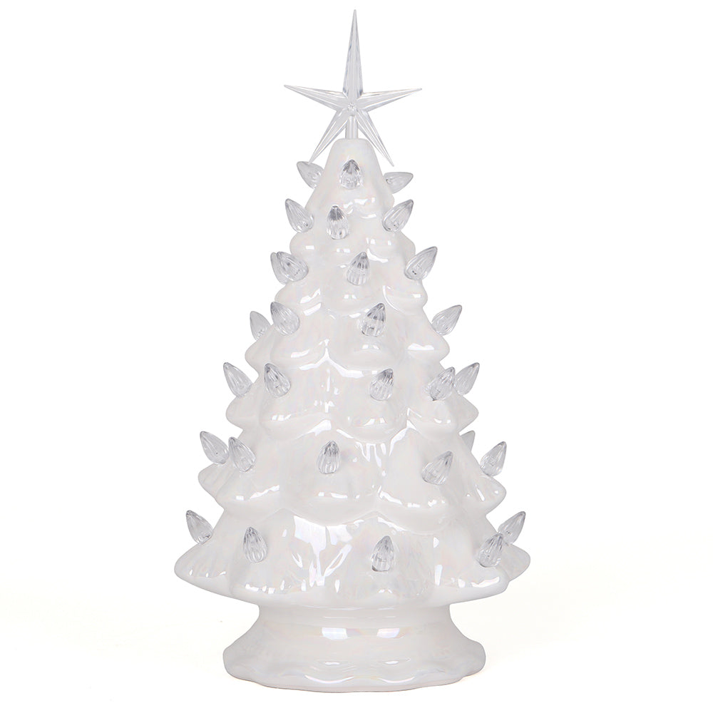 11.5" Pearl White Ceramic Christmas Tree