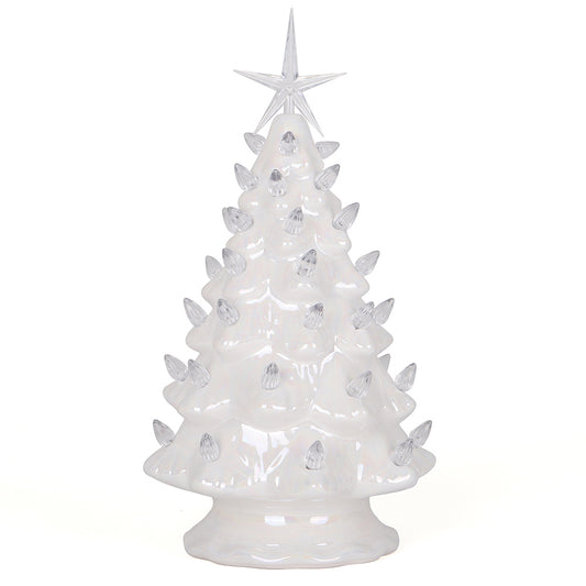 Pearl White Ceramic Christmas Tree - Medium