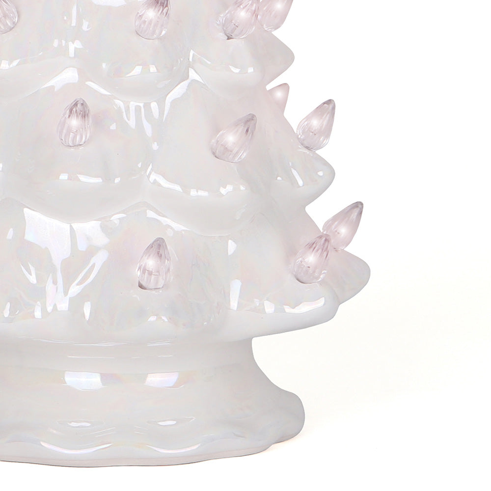 Pearl White Ceramic Christmas Tree - Medium
