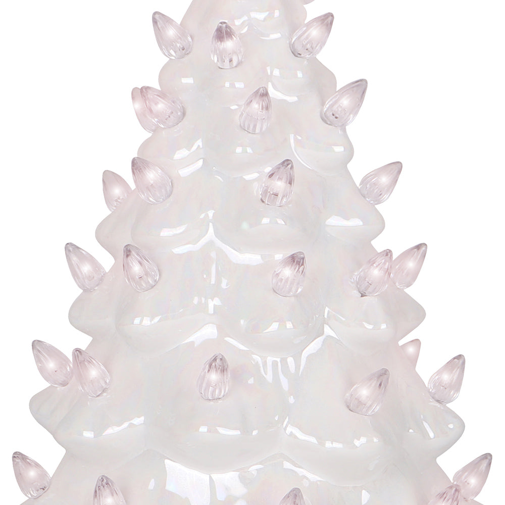 11.5" Pearl White Ceramic Christmas Tree