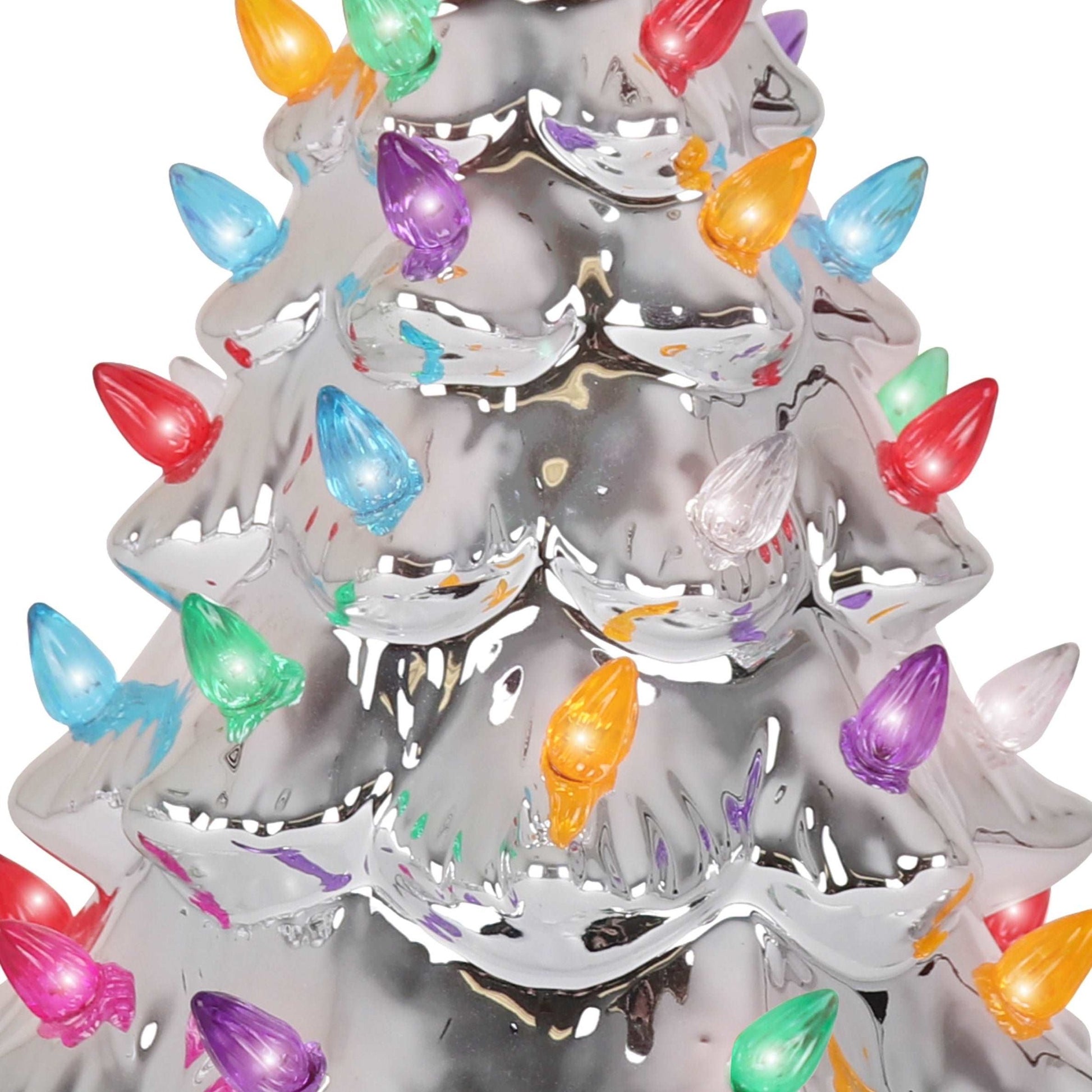 Silver Ceramic Christmas Tree - Medium