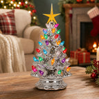 11.5" Silver Ceramic Christmas Tree