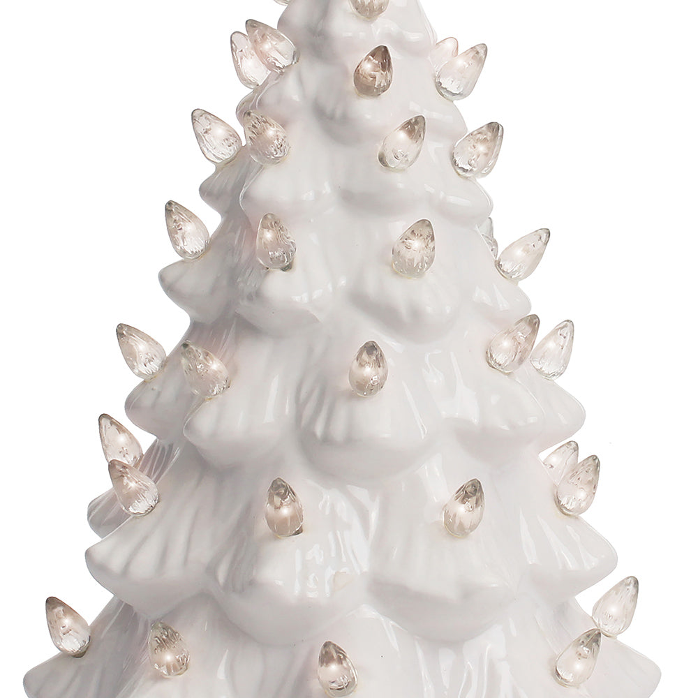 11.5" White Ceramic Christmas Tree