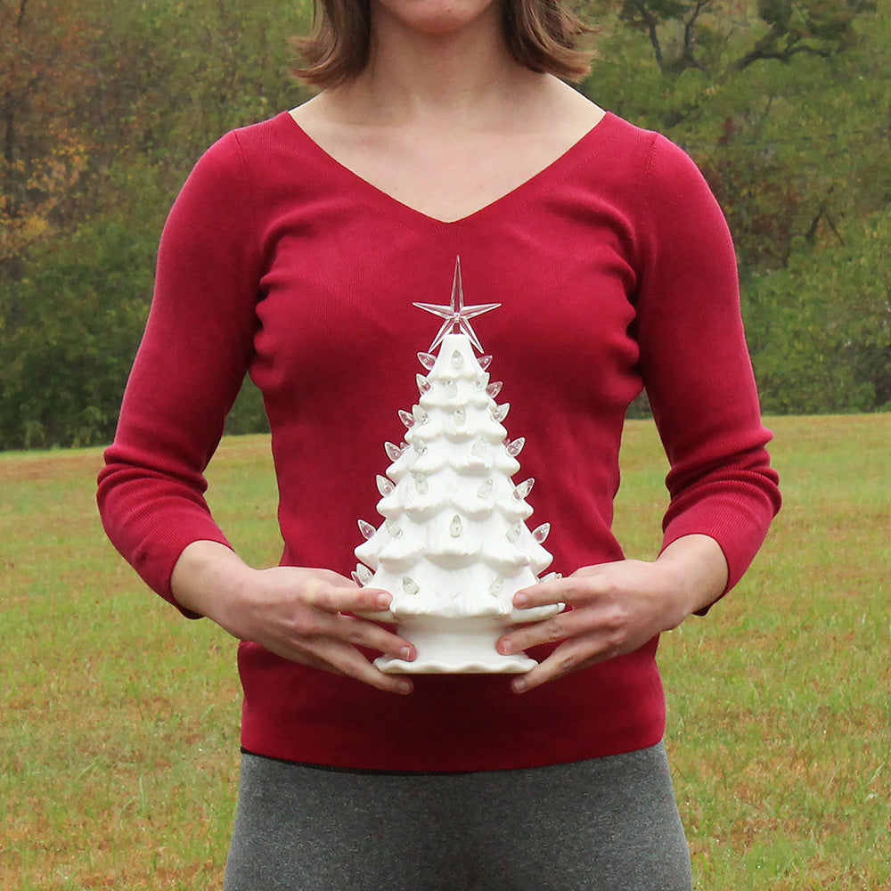 White Ceramic Christmas Tree - Medium