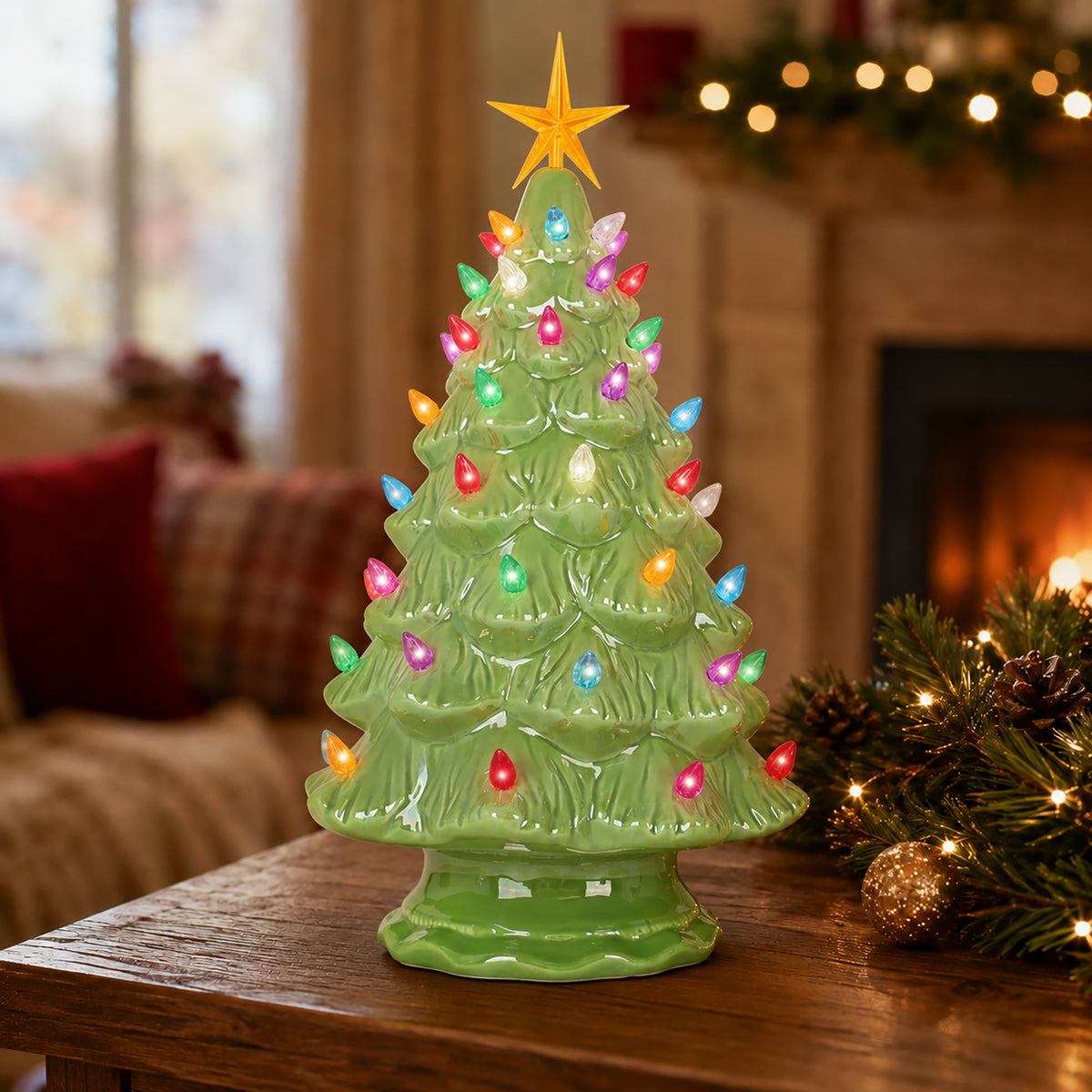 Pearl Green Ceramic Christmas Tree - Large