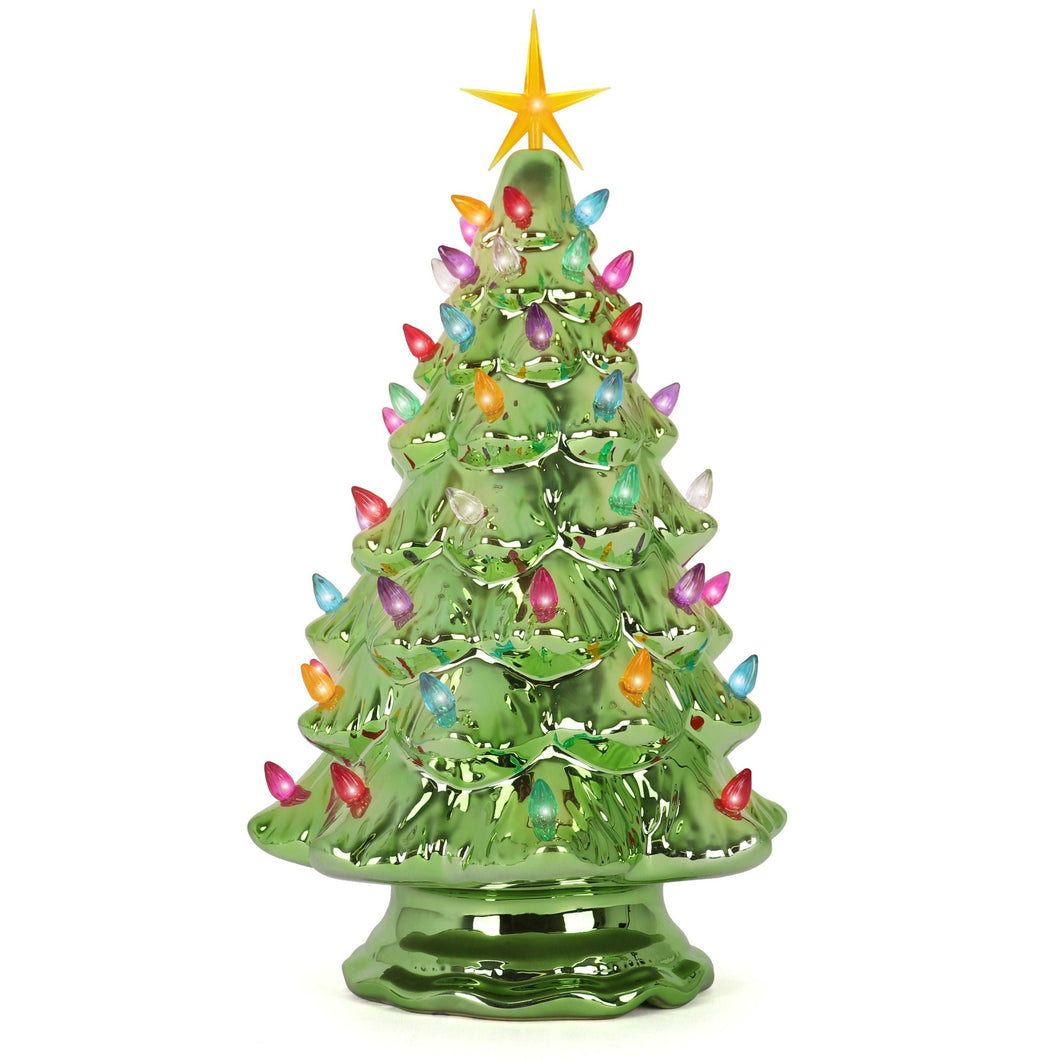 Pearl Olive Ceramic Christmas Tree - Large