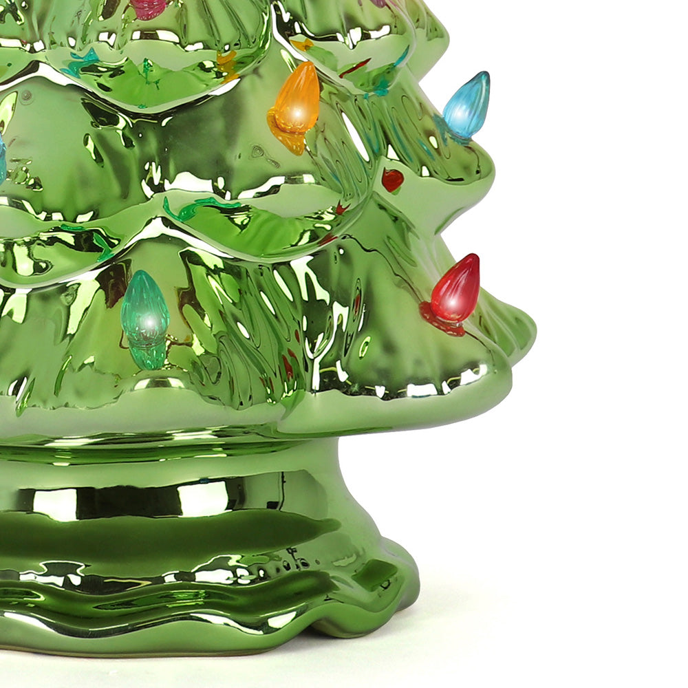 15.5" Pearl Olive Ceramic Christmas Tree